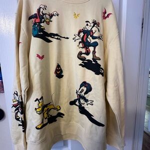 Disney Cream Halloween Character Graphic Unisex Sweater